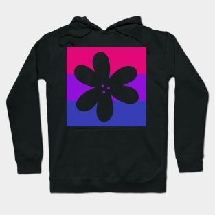 Flower Outline - discreet bisexual pride flag Hoodie